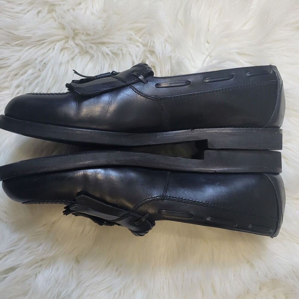 Johnston & Murphy Black Slip On Designer Style, Tassel Loafers‎ Shoes Mens Sz 11 - Picture 3 of 7